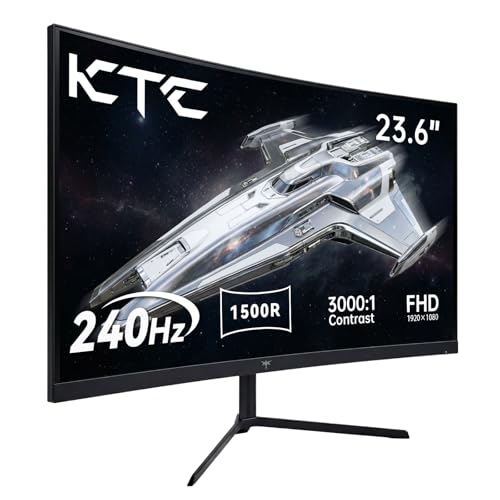 アイ・オー・データ KTC 24インチ カーブ 240Hz ゲーミングモニター FHD 1500R カーブ コンピューター モニター 1080P 3000:1 コントラスト アダプティブ同期 HDR MPRT 1ms HDMI DisplayPort、低ブルーライト、チルト、VESAマウント、H24S17P