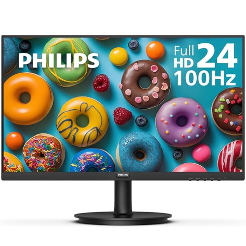 PHILIPS 24 inch Class Thin Full HD (1920 x 1080) 100Hz Monitor, VESA, HDMI & VGA Port, 241V8LB