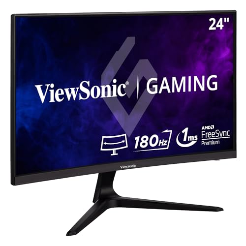 ViewSonic Omni VX2418C 24 Inch 1080p 1ms 165Hz Curved Gaming Monitor with AMD FreeSync Premium, Eye Care, HDMI and DisplayPort