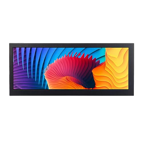 VSDISPLAY 12.3インチポータブルIPS LCDモニター 1920x720 ストレッチバースクリーン USB HD-MIビデオ入力、180度画像回転、ゲームキャビネット、PCラップトップ用ディスプレイ K003265