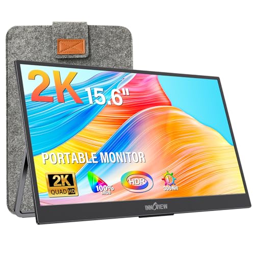 InnoView 15.6インチ ポータブルモニター 2K 2560×1440 100% sRGB トラベルモニター ノートパソコン用 INVPM406