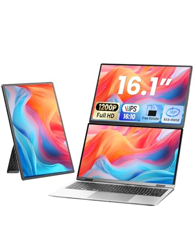 Cevaton (セバトン) ノートパソコン画面エクステンダー 16.1インチ FHD 1200P ポータブルモニター ノートパソコン用磁気取り外し可能スタンド付き 360°回転可能なボーダーレススクリーン プラグアンドプレイ Windows Mac対応 N2