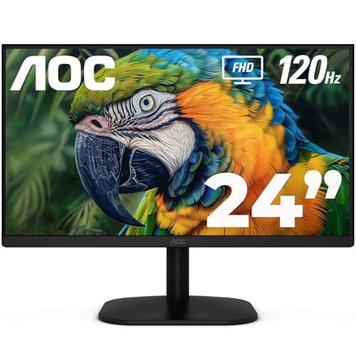 AOC 24B35H3 24インチ IPS フルHD (1920 x 1080) 120Hz LED モニター アダプティブ同期 VGA & HDMI フリッカーフリー 低ブルーライトカット HDR対応 VESA チルト調整 エコフレンドリー