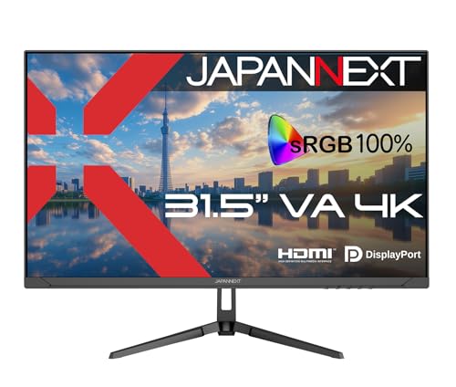 JAPANNEXT 【ECサイト限定】 31.5インチ VAパネル搭載 4K(3840x2160)解像度 液晶モニター JN-V315U2 HDMI DP sRGB:100% PIP/PBP 【2年保証】
