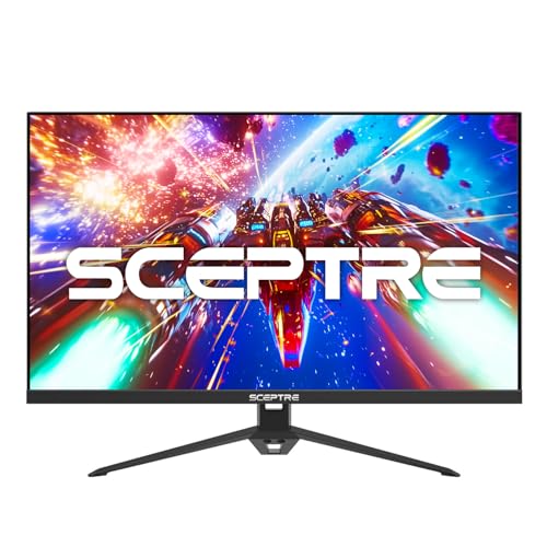 Sceptre dolTech Sceptre IPS 27 inch Gaming LED Monitor up to 165Hz 144Hz 1ms DisplayPort HDMI, FreeSync FPS RTS Build-in Speakers Gunmetal Black 2021 (E275B-FPT165)