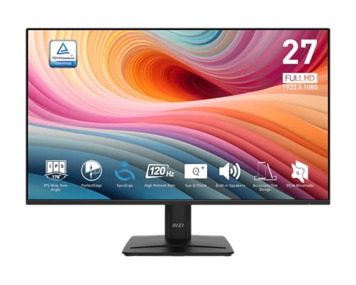 MSI Pro Pro MP275 E2 LEDモニター 27インチ フルHD 1920x1080 IPS 120Hz 4ms HDMI/DPスピーカー ブラック