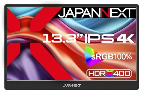 JAPANNEXT ｜ジャパンネクスト モバイル液晶ディスプレイ(13.3型/ IPS/ 4K UHD 3840×2160/ 60Hz/ 30ms)(ブラック) JN-MD-IPS1332UHDR 返品種別A