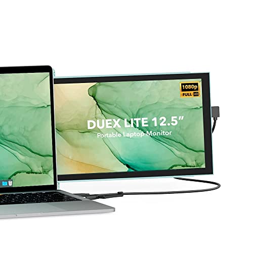 Duex Lite モバイルピクセルポータブルモニター(2026年アップグレード)、12.5インチフルHD IPSノートパソコンスクリーンエクステンダー、USB C/HDMI電源プラグアンドプレイ、Windows/Mac/Android/Switch互換(ジェダイトグリーン)