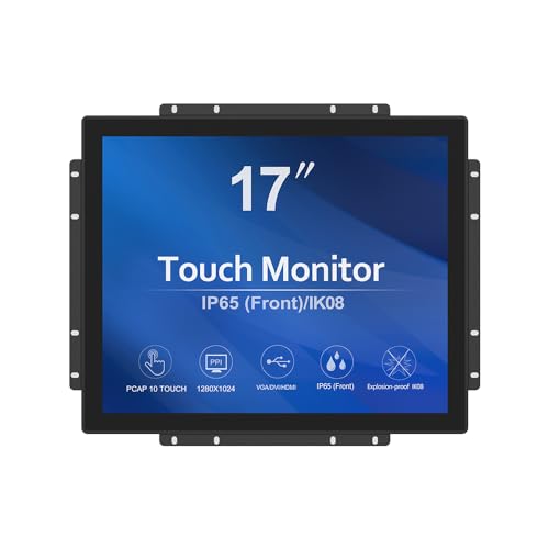 GreenTouch 17 インチ 10 ポイント オープン フレーム産業用タッチ モニター - PACP -1280X1024-LED ディスプレイ メタル ハウジング、HDMI、DVI、VGA ポート内蔵 GT-TM1702C