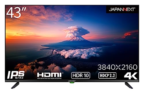 JAPANNEXT 【Amazon.co.jp限定】 JAPANNEXT 43インチ 大型 モニター 4K UHD 3840x2160解像度 IPS ディスプレイ デジタル サイネージ (HDMI/スピーカー内蔵/VESA対応/ブルーライトカット) JN-i432TUR