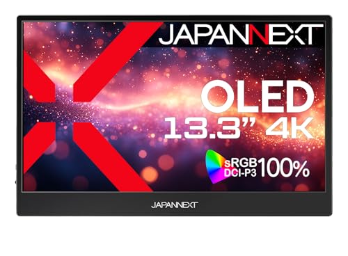 JAPANNEXT ｜ジャパンネクスト モバイル液晶ディスプレイ(13.3型/ OLED/ 4K UHD 3840×2160/ 60Hz/ 1ms)(ブラック) JN-MD-OLED1331UHDR 返品種別A