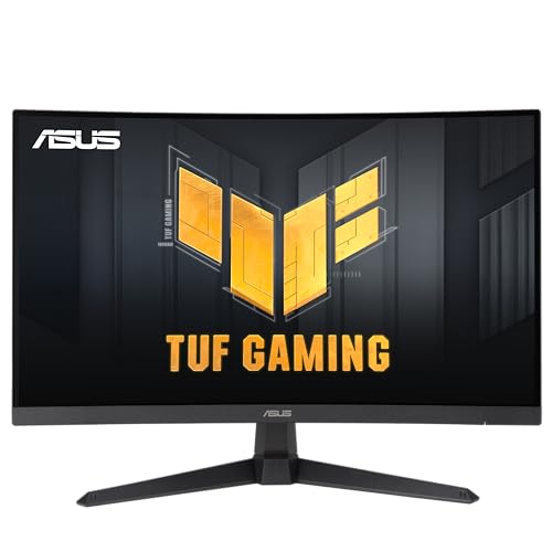 ASUS TUF Gaming 27インチ 1080P カーブモニター (VG27VQ3B) – フルHD、180Hz、1ms、エクストリームローモーションブラー同期、FreeSync、1500R曲率、アイケア、90%DCI-P3、DisplayWidget。