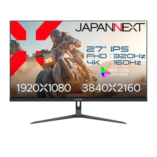 JAPANNEXT 【ECサイト限定】 JAPANNEXT 27インチ IPSパネル搭載 Dual Frame Rate(4K:160Hz/フルHD:320Hz)対応 4K(3840x2160)解像度 ゲーミングモニター JN-IPS27G1632UF 0.5ms(MPRT) HDMI2.1 DP HDR sRGB:100% DCI-P3:92% PS5 4K:120Hz接続 VRR PIP/PBP 【2年保証】