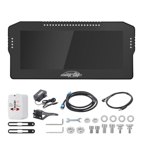 AODEFAXSIM 10.3-inch Sim Racing Dashboard Display with 28 RGB LEDs -sim racing accessories- Universal Racing Wheel Dash Panel, Professional PC Racing Peripheral ADF0250606