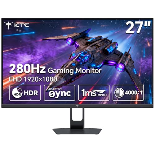 KTC コンピューターモニター PCモニター 27インチ 280Hzゲーミングモニター FHD 1080P 240Hz 高速VAパネル 1ms GTG FreeSync G-Sync対応 HDR対応 126% sRGB HDMIおよびディスプレイポート入力 H27E22P