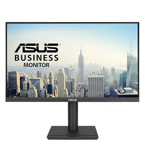 ASUS 24インチ 1080P ビジネスモニター (VA24DQFS) - IPS、フレームレス、100Hz、1ms、アダプティブ同期、HDMI、DisplayPort、VGA、仕事やゲーム用、人間工学に基づいたデザイン、ブルーライトフィルター、ちらつきなし、3年保証