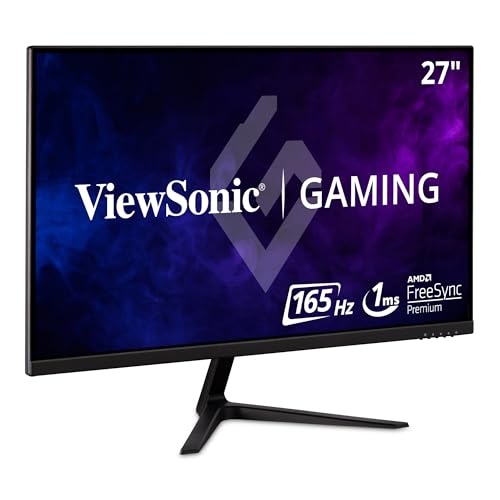 ViewSonic Omni VX2718-P-MHD Monitor de Juegos de 27 Pulgadas 1080p 1ms 165Hz con sincronización adaptativa, Cuidado de los Ojos, HDMI y DisplayPort, Negro