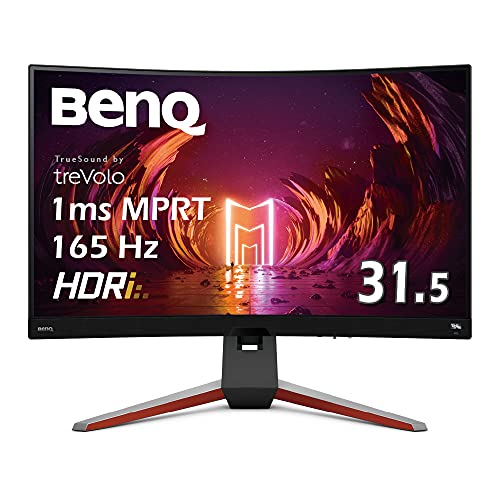 ベンキュージャパン BenQ MOBIUZ EX3210R 湾曲ゲーミングモニター (31.5インチ/湾曲率1000R/165Hz/VA/WQHD/1ms/HDRi/HDR400/FreeSync Premium Pro 2.1ch treVoloスピーカー/高機能スタンド/リモコン付属/ゲームモード(FPS/RPG/レーシング)