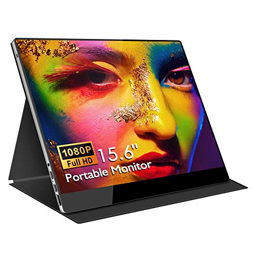 TANYTAO-SHOP ULBRE ポータブルモニター - 15.6インチ フルHD 1080P IPS スクリーン USB-C Type-C HDMI ポータブルディスプレイ ノートパソコン PC Mac Phone Xbox PS4 ゲーム用 レザーケース付属
