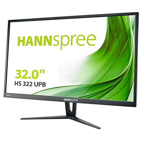 Hannspree HS322UPB 32インチ 2K WQHD、HDMi、DP、USB 3.0ハブ、PIP、ローブルーライト。