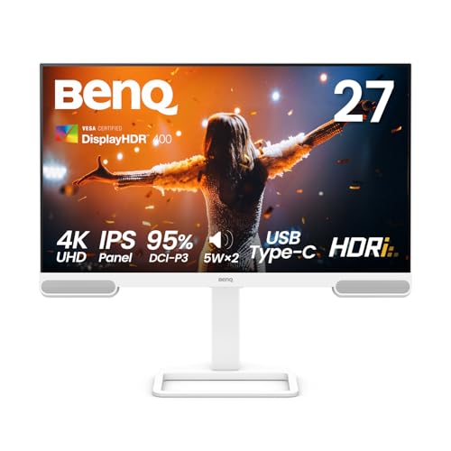 BenQ EW2790U 27” 4K 3840x2160 Premium Monitor with 95% P3 Color Coverage, Exclusive AI Contrast Technology, Built-in 5W Speakers, 1 USB Type_並行輸入