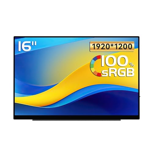 CYairong-22 ポータブルモニター 1920 * 1200解像度 16インチ タッチディスプレイ 60HZ IPS セカンダリスクリーン オフィスゲームモニター用 ノートパソコン用