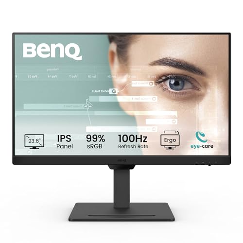 ベンキュージャパン BenQ GW2490T Monitor de Oficina en casa de 23.8” IPS 1080p, 100Hz, di 99% sRGB,VESA, HDMI, DP, tecnología B.I., Low Blue Light, Modo ePaper, Modo de codificación, Certificado por TÜV Rheinland.