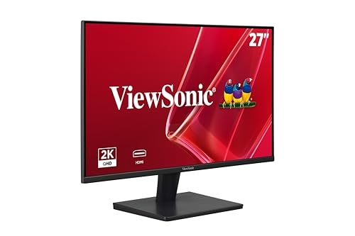 ViewSonic VA2715-2K-MHD 27 Inch 1440p LED Monitor with Adaptive Sync, Ultra-Thin Bezels, HDMI and DisplayPort Inputs for Home and Office