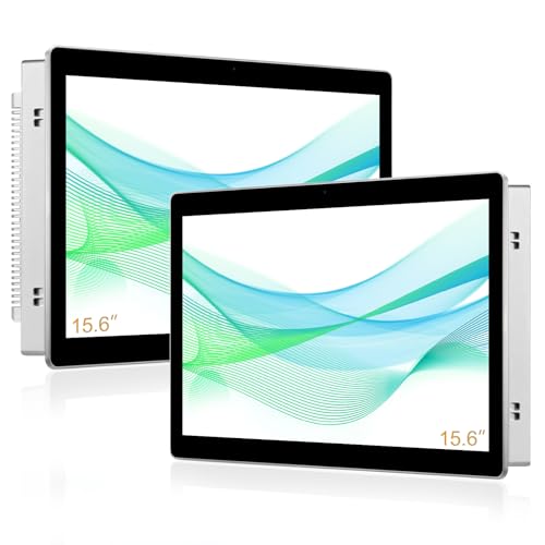 Senisway 15.6インチ アルミフラット埋め込み型産業用タッチスクリーンモニター、HDMI/VGA/DVIインターフェース、静電容量式タッチスクリーンモニター、10点タッチ、IP65防水、1920 x 1080 @ 60Hz SE-AP-156