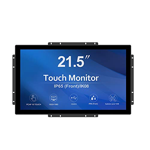 GreenTouch 21.5 インチ 10 ポイント タッチ フロント IK08/IP65 オープン フレーム タッチ モニター デスクトップまたは壁掛け可能 マルチ ポイント タッチ 1920x1080 B0B31BRQG2