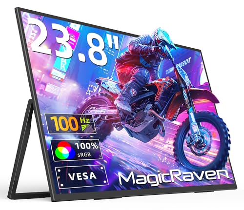 MAGICRAVEN 23.8インチ ポータブルモニター 1080P 100Hz VESA 大型ノートパソコン画面 USB C/HDMI セカンドディスプレイ スピーカー付き ノートパソコン画面エクステンダー Windows/Mac/Android/IOS/PS4/Switch/Xbox用 MAGICRAVEN A3-23.8-1080P-100Hz