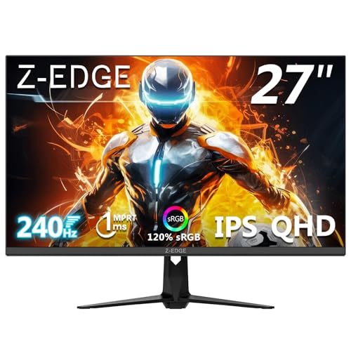 Z Z-Edge Z-Edge UG27QS 27インチ ゲーミングモニター 2K QHD 1440P 高速IPS、240Hz リフレッシュレート、1ms MPRT