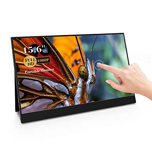 Vissles ポータブルモニター タッチスクリーン Vissles 15.6インチ ポータブルディスプレイ 10ポイント タッチフルHD HDR IPS アイケア デュアルUSB Cモニター HDMIデュアルスピーカー 折りたたみ式スマートケース ノートパソコン PC Mac Phone Xbox PS4用