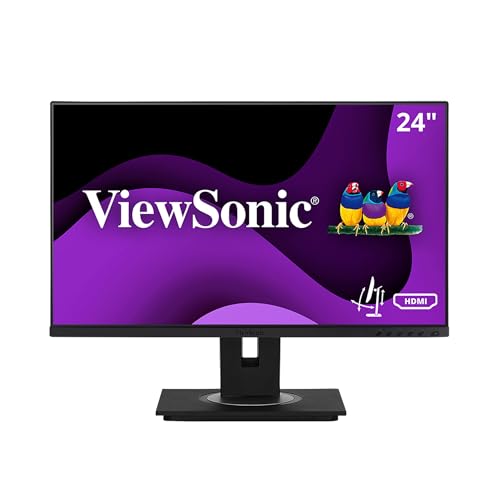 ViewSonic VG2448A-2_H2 24インチ デュアルパック ヘッドのみ 1080p IPSモニター 超薄型ベゼル HDMI DisplayPort USB VGA 自宅やオフィス用 ブラック