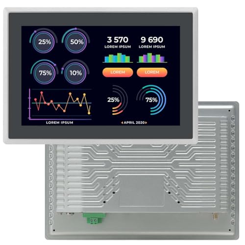 TouchWo 10.1 インチ産業用タッチスクリーンモニター、HD-MI & USB、スピーカー内蔵、容量性マルチタッチスクリーン内蔵産業用モニター JPDMNF101T