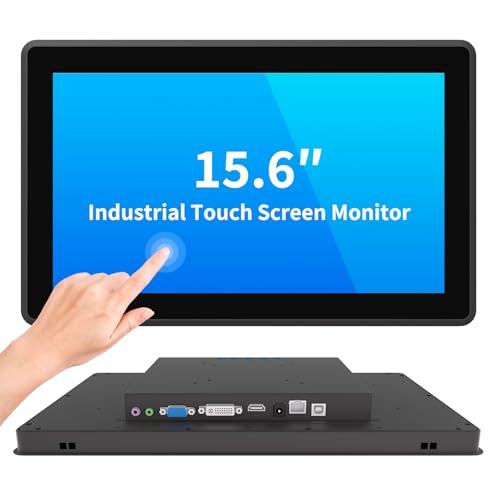 LMENGER 15.6インチ産業用タッチスクリーンモニター、10点タッチ、アスペクト比16:9静電容量式PCAPディスプレイ、1920 x 1080R、アクティブマトリックスTFT LCD、LEDバックライト、VGA、DVI、HD-MIポート LM-ID156