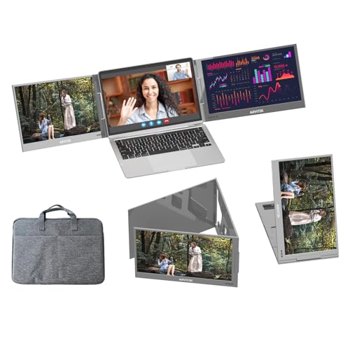 Arvitek 15.6インチ トリプルモニター ノートパソコン用 FHD 1080P ノートパソコン画面エクステンダー 360度回転 Pro Screen デュアルモニターエクステンダー 12~16インチのノートパソコン(Mac、Wins、Android)用 拡張/ミラー/ポートレートモード対応 Triple Laptop Screen Extender 15.6"