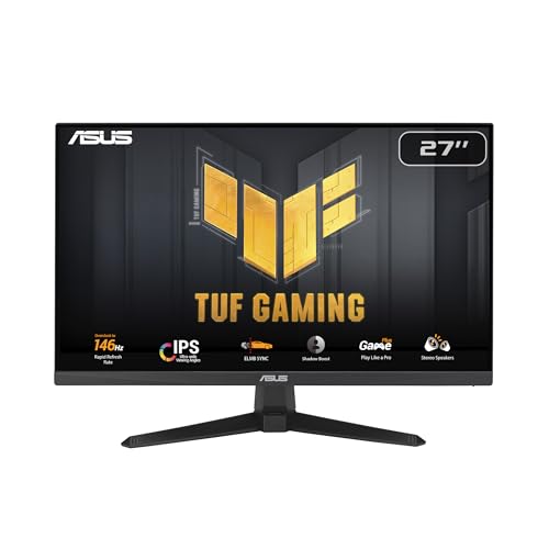 ASUS TUF Gaming VG279QE5A ゲーミングモニター:27インチ、フルHD(1920x1080)、146Hz(144Hz以上)、IPS、ELMB同期、1ms MPRT、ステレオスピーカー、可変オーバードライブ-ブラック 90LM0BJ0-B01171