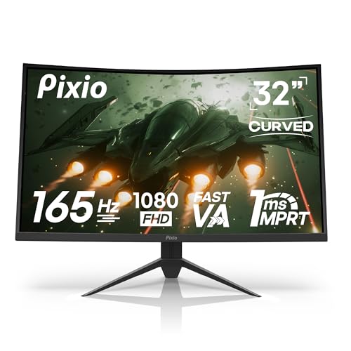 Pixio PXC325 32 inch 1500R Curve VA Panel 1ms MPRT Response Time 165Hz Refresh Rate FHD 1920 x 1080 Resolution DCI-P3 97% Adaptive Sync HDR Curved Gaming Monitor