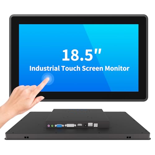 LMENGER 18.5インチ産業用タッチスクリーンモニター、10ポイントタッチ、アスペクト比16:9静電容量式PCAPディスプレイ、1366x768R、アクティブマトリックスTFT LCD、LEDバックライト、VGA、DVI、HD-MIポート LM-ID185