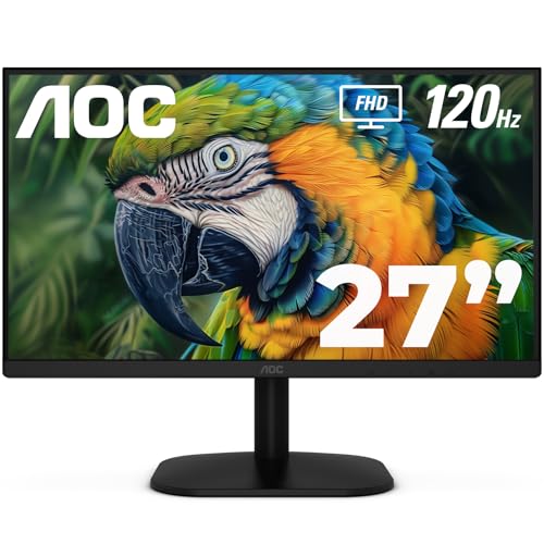 AOC 27B35H3 27インチ カジュアルゲーミングモニター IPSパネル フルHD(1920x1080) 120Hz 1ms アダプティブ同期 VGA&HDMI ちらつきなし 低ブルーライトカット HDR対応 VESA チルト調整 エコフレンドリー