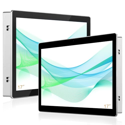Senisway 17インチ アルミフラット埋め込み型産業用タッチスクリーンモニター、HDMI/VGA/DVIインターフェース、静電容量式タッチスクリーンモニター、10点タッチ、IP65防水、1920 x 1080 @ 60Hz SE-AP-170