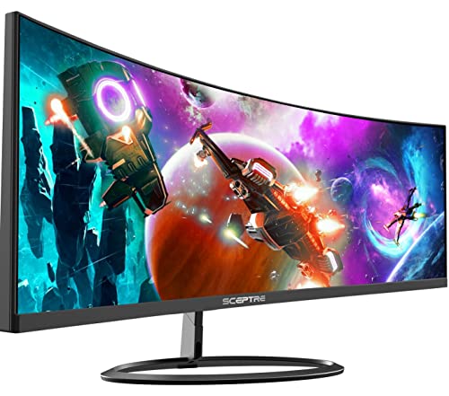 Sceptre (セプター) カーブ付き 30インチ 21:9 ゲーム用 LED モニター 2560 x 1080p ウルトラワイド ウルトラスリム HDMI ディスプレイポート 最大85Hz MPRT 1ms FPS-RTS スピーカー内蔵 マシンブラック (C305W-2560UN)