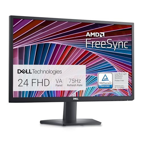 DELL SE2422HX - 23.8-inch FHD (1920 x 1080) 16:9 Monitor with Comfortview (TUV-Certified), 75Hz Refresh Rate, 16.7 Million Colors, Anti-Glare with 3H Hardness, Black SE2422HX Monitor - V5HXX