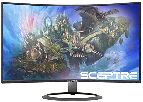 Sceptre カーブ ゲーミング 32インチ 1080p LEDモニター 最大185Hz 165Hz 144Hz 1920x1080 AMD FreeSync HDMI DisplayPort 内蔵スピーカー マシンブラック 2020 (C326B-185RD)