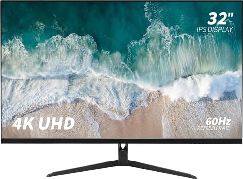 Yogaes 32インチ4K超高品位（3840 x 2160）IPSホームおよびオフィスPCディスプレイ、60 Hz、USB-C、内蔵スピーカー、対応VESA、チルト調整可能スタンド、省電力、AMD FreeSync