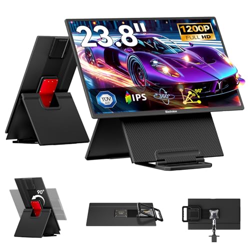 Blackview 24インチ ポータブルモニター 100Hz 仕事/ホーム/オフィスゲーム用 1080P FHD IPS ノートパソコン画面エクステンダー 回転スタンド&VESA付き USB-C HDMIプラグプレイ Mac/Windows/PS/Switch/Xbox用 Table 10