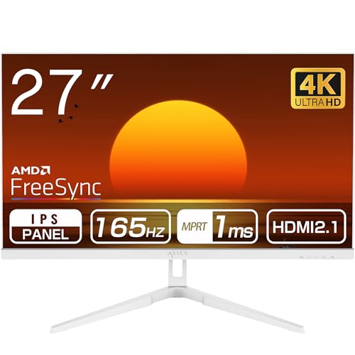 ASTEX 27インチ 4K UHD ゲーミングモニター 165Hz 1ms MPRT AMD FreeSync対応 IPSノングレア 広視野角178° HDR HDMI2.1×2 DP1.4×2 PIP/PBP機能 フルフラット薄型デザイン VESA100壁掛け対応 ゲーム/クリエイター/在宅ワーク/プログラミング用