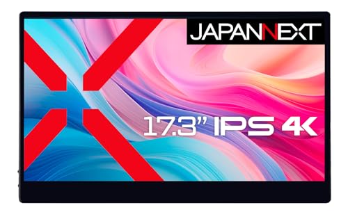 JAPANNEXT 17.3インチ モバイルモニター IPS パネル 4K UHD 3840x2160解像度 スマートケース付き (Type C/MAC PC対応/スピーカー内蔵 / sRGB100% / 光沢) JN-MD-IPS173UHDR-T