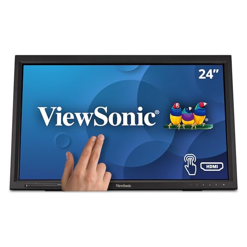 ViewSonic TD2423D 24インチ 1080p 10ポイント マルチ IR タッチスクリーン モニター アイケア HDMI、VGA、USBハブ、DisplayPort付き
